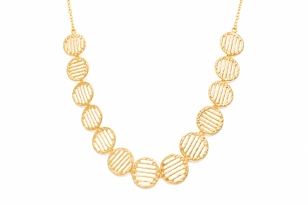 18KT Gold Plated Disc Choker Necklace