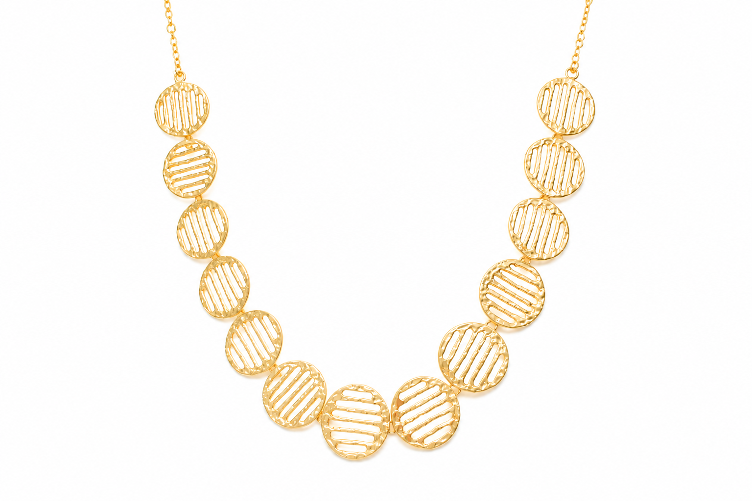 18KT Gold Plated Disc Choker Necklace