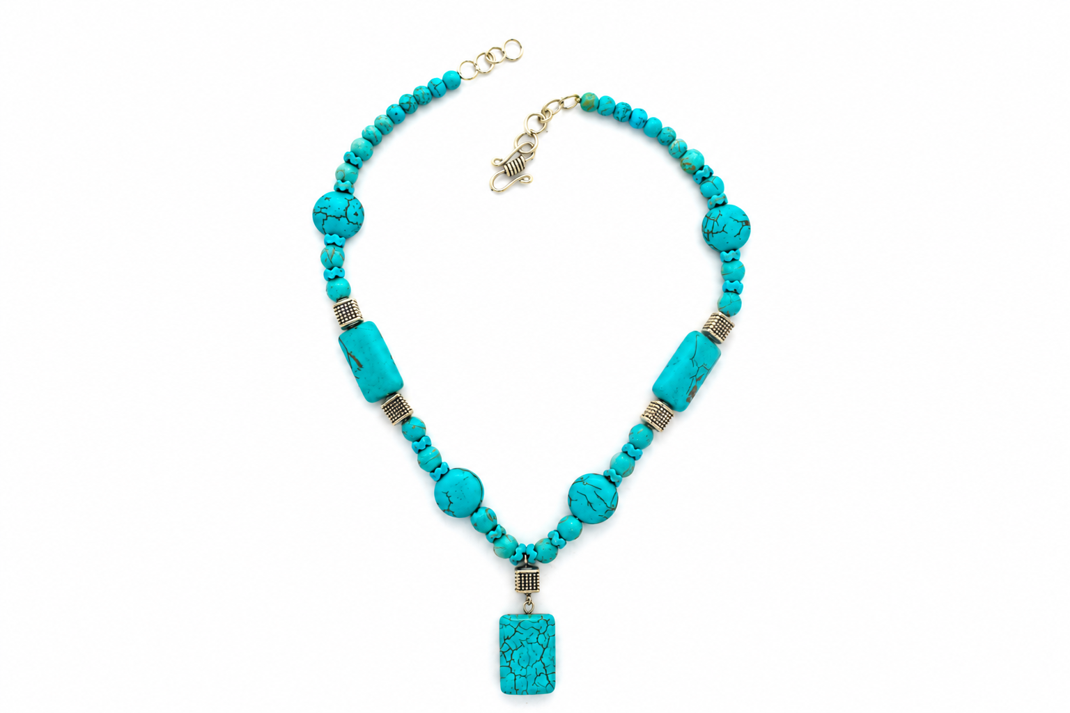 Blue Gemstone Boho Beach Style Handmade Necklace