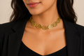 18KT Gold Plated Disc Choker Necklace