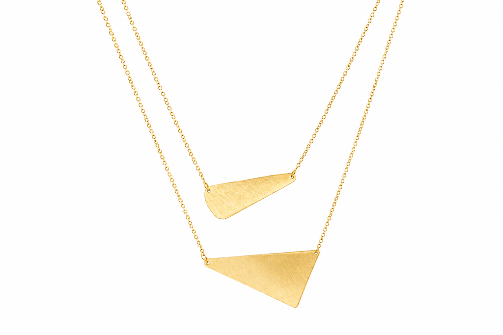 18K Gold Plated Modern Minimalist Double Layer Gold Chain Necklace