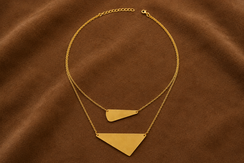 18K Gold Plated Modern Minimalist Double Layer Gold Chain Necklace