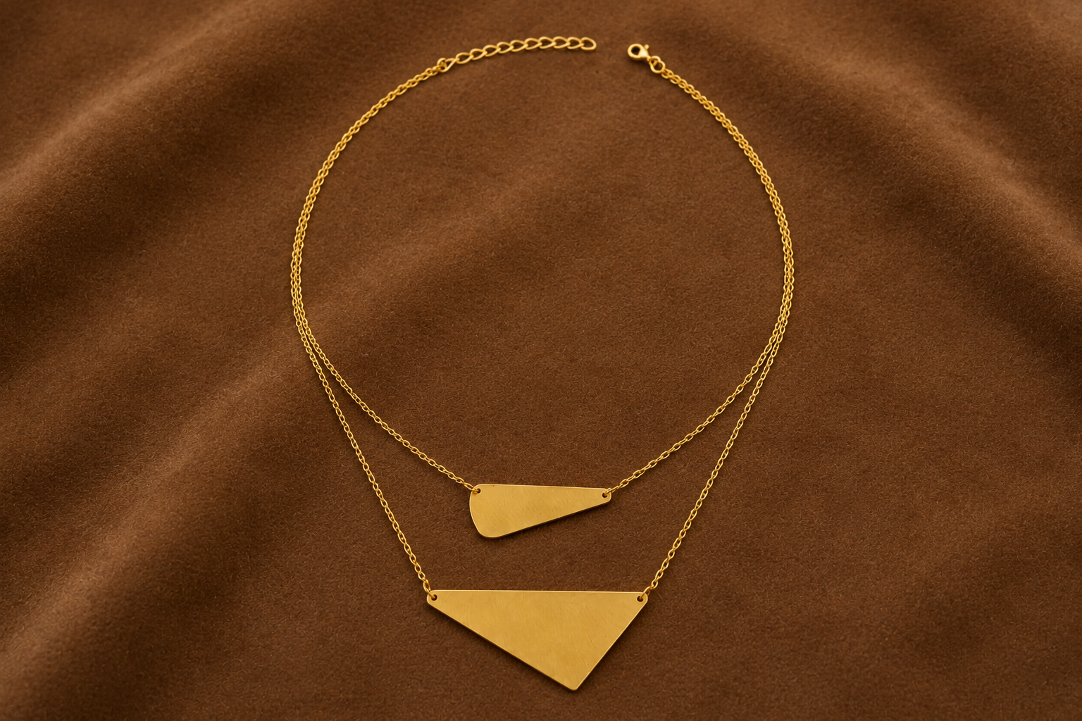 18K Gold Plated Modern Minimalist Double Layer Gold Chain Necklace