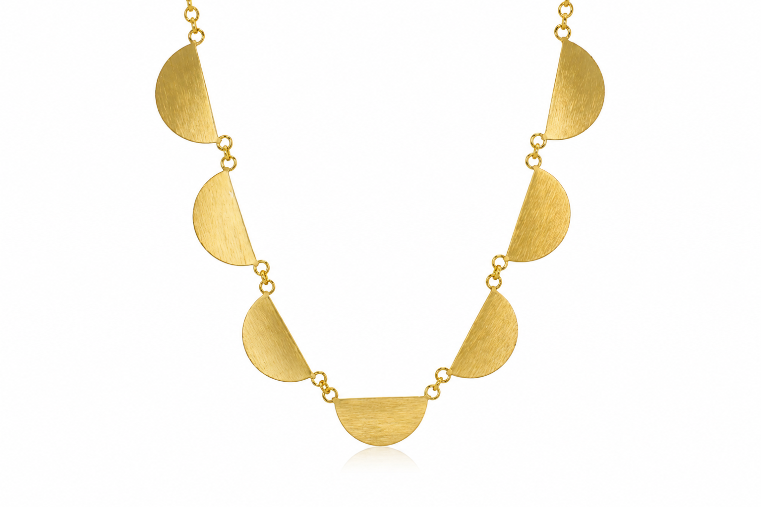 18K Gold-Plated Modern Half-Moon Necklace