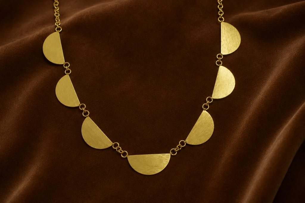 18K Gold-Plated Modern Half-Moon Necklace