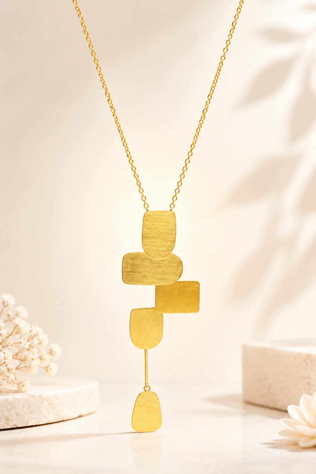 18kt gold plated Trendy geometric layered pendant design