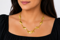 18KT Gold Plated leaf-inspired gold-tone necklace