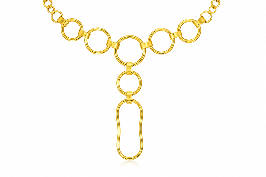 18KT Gold Plated Unique Link Design necklace