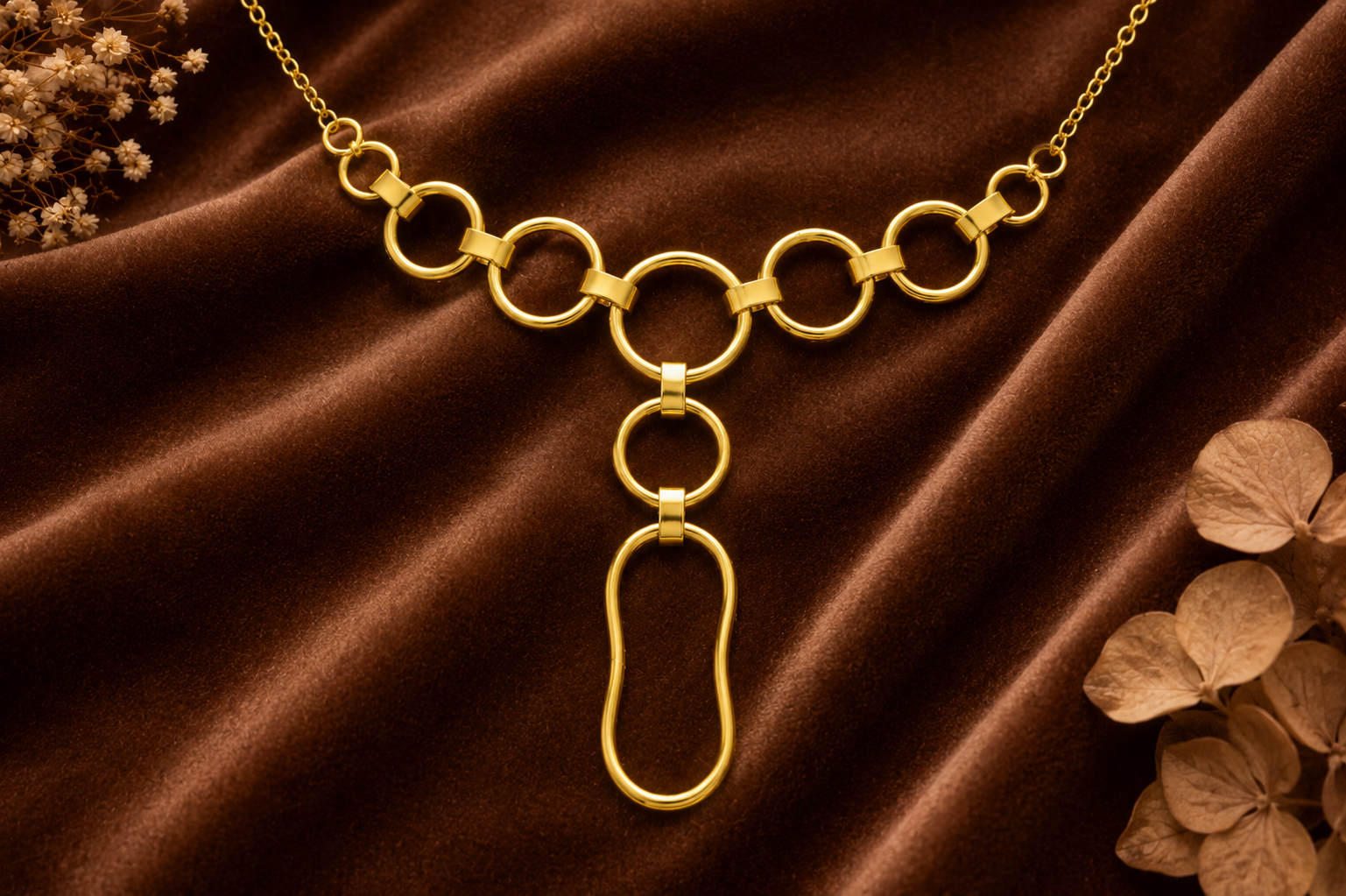 18KT Gold Plated Unique Link Design necklace