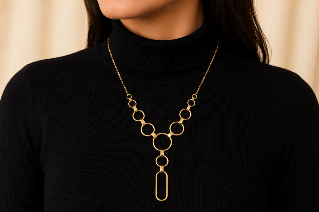 18KT Gold Plated Unique Link Design necklace