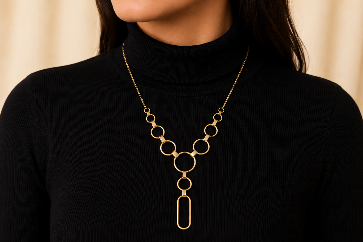 18KT Gold Plated Unique Link Design necklace