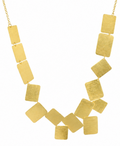 18K Gold Plated soft Rectangular matte texture necklace