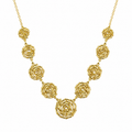 18K Gold Plated Floral Rose Statement Necklace