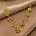 18K Gold Plated Floral Rose Statement Necklace