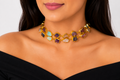 18K Gold-Plated Multicolor Natural Stone Choker Necklace