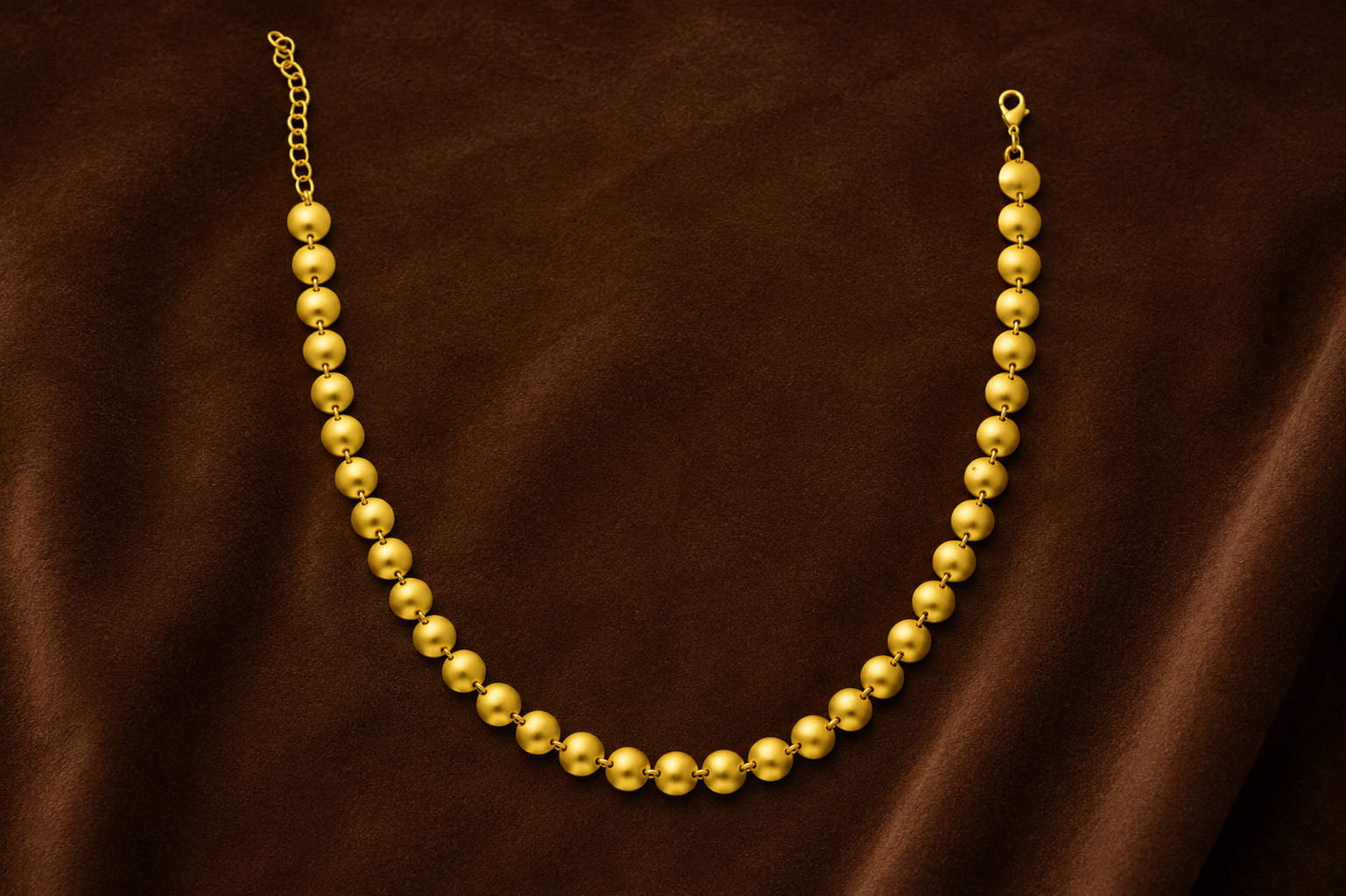18K Gold-Plated Beaded Choker Necklace