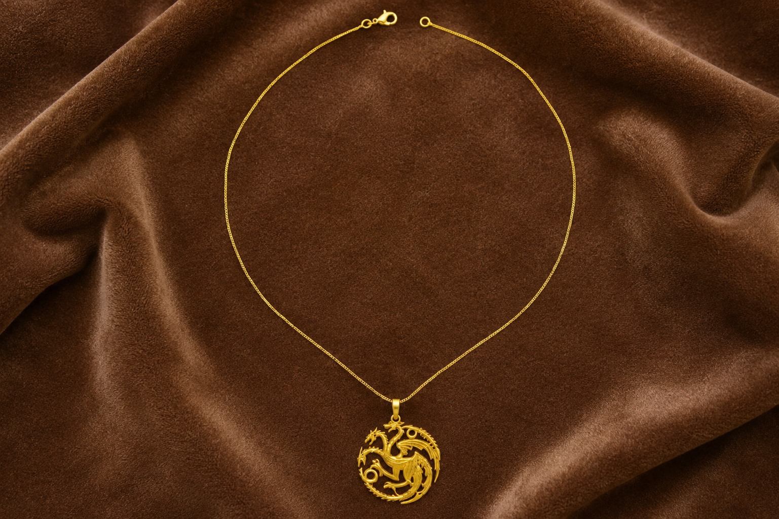 18K Gold Plated Dragon Pendant Necklace