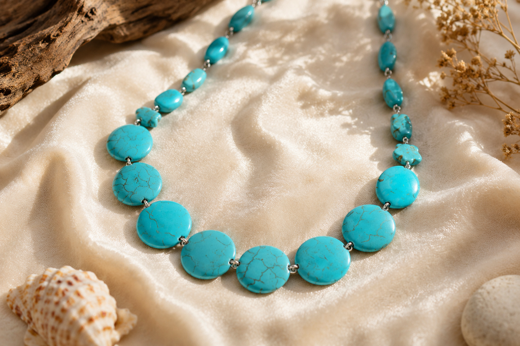 Blue Gemstone Handmade Boho Turquoise Stone Beach Wear Jewelry