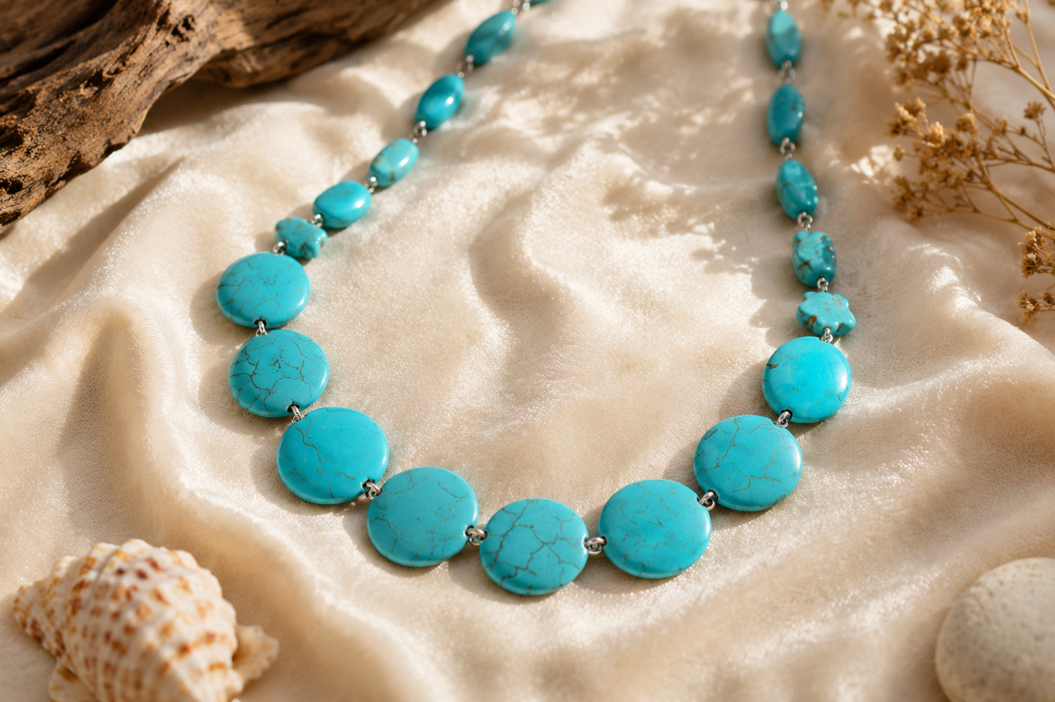 Blue Gemstone Handmade Boho Turquoise Stone Beach Wear Jewelry