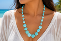 Blue Gemstone Handmade Boho Turquoise Stone Beach Wear Jewelry