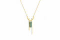 18K Gold Plated Long Chain Stone Pendant Necklace