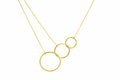 18K Gold Plated Triple Circle Minimalist Pendant Necklace