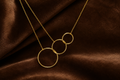 18K Gold Plated Triple Circle Minimalist Pendant Necklace