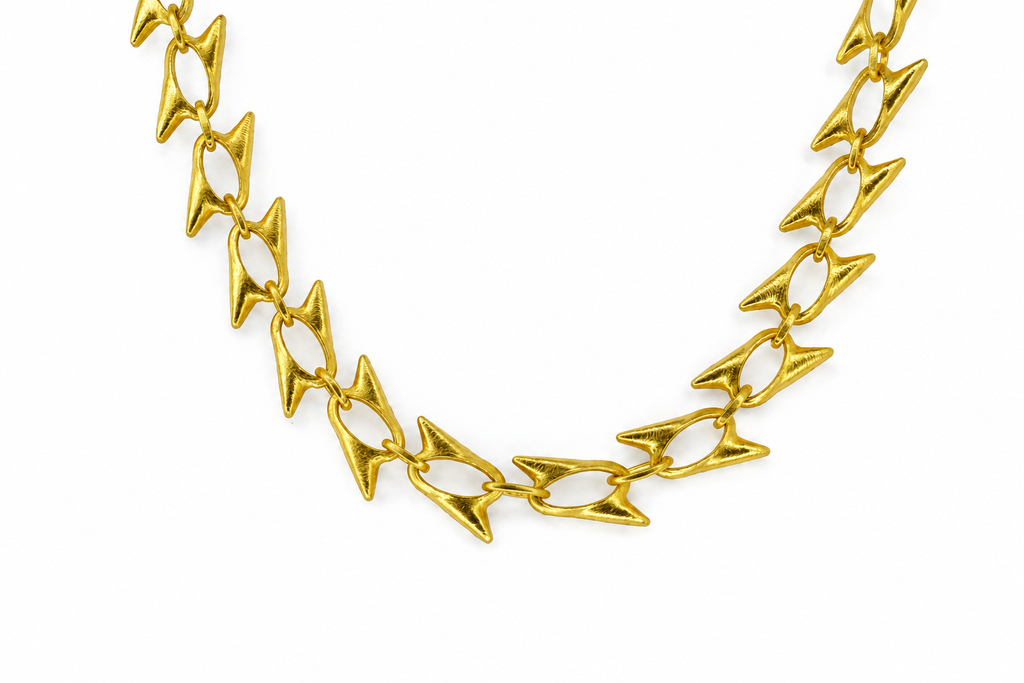18K Gold-Plated interlocking link Neckpiece  Necklace