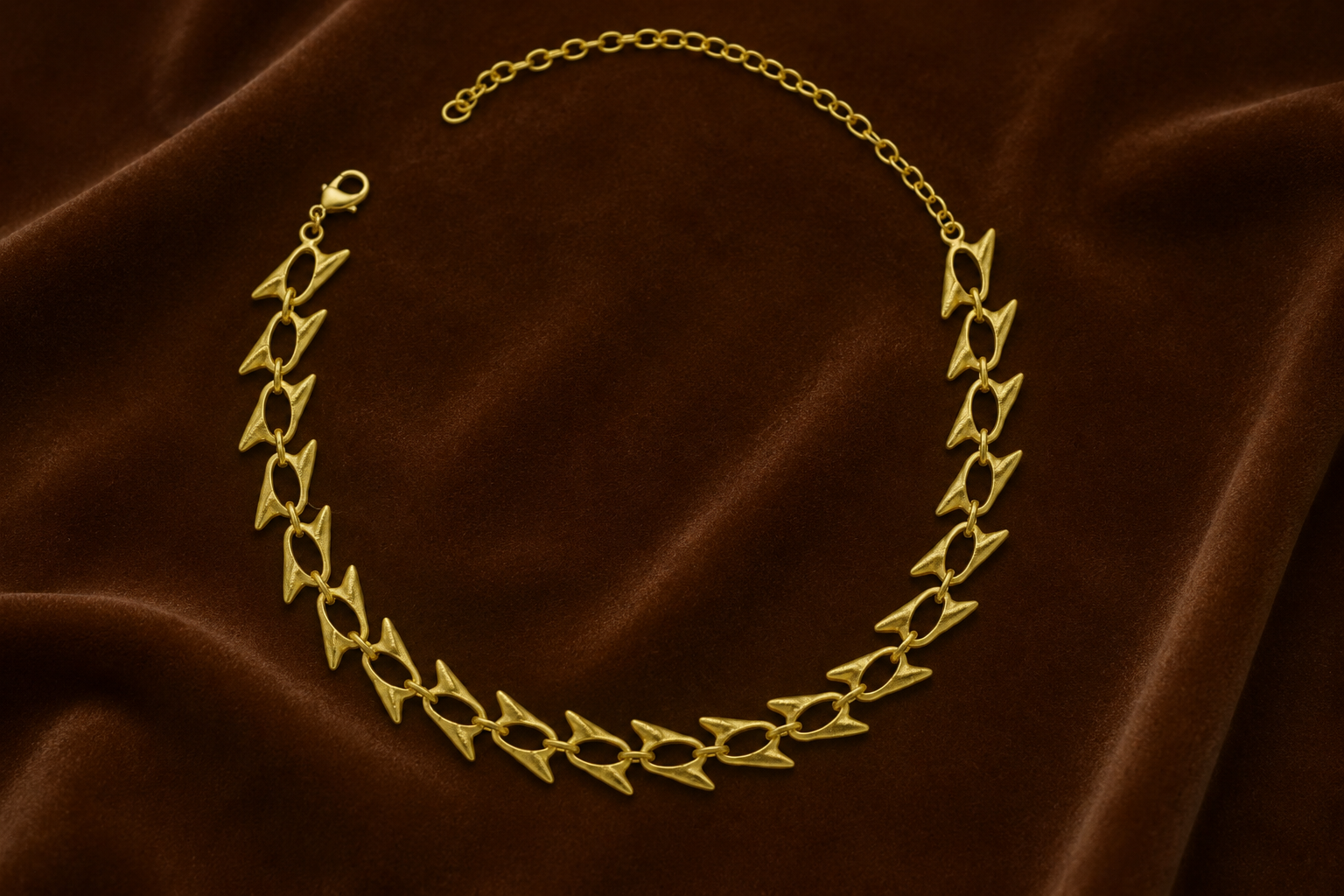 18K Gold-Plated interlocking link Neckpiece  Necklace