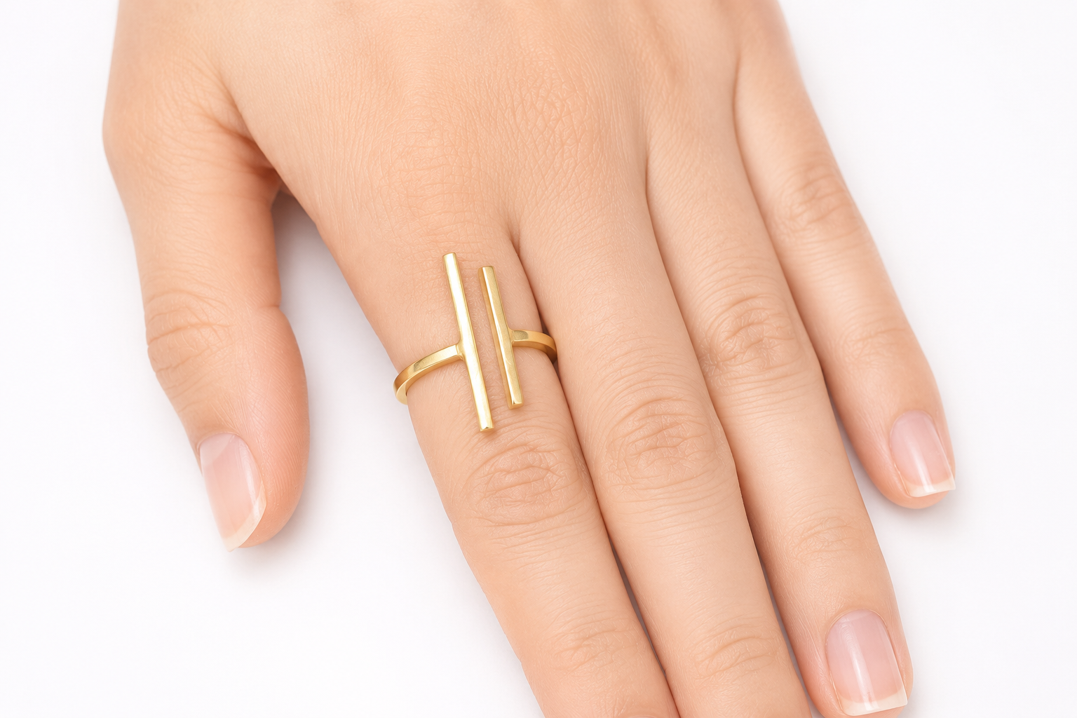 15Kt gold Plated Minimalist Gold-Plated Open Ring