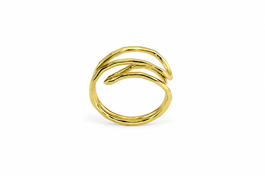 18KT Gold Plated Abstract Wrap Ring