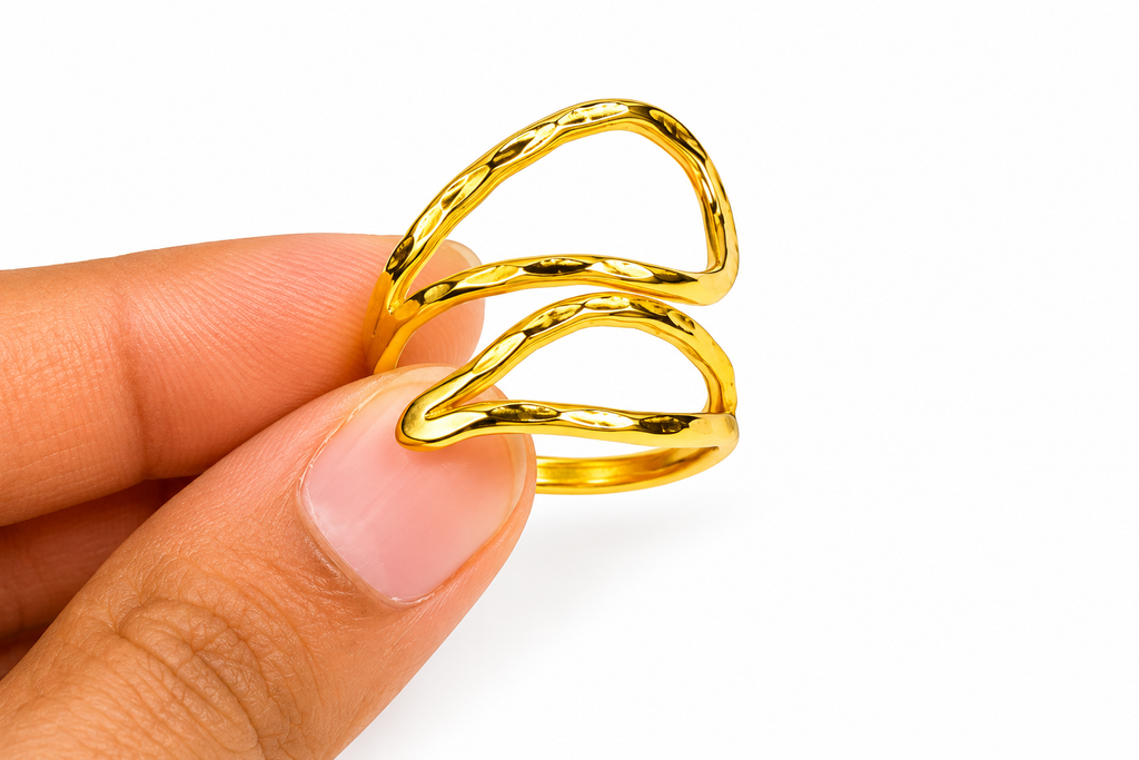 18KT Gold Plated Abstract Wrap Ring