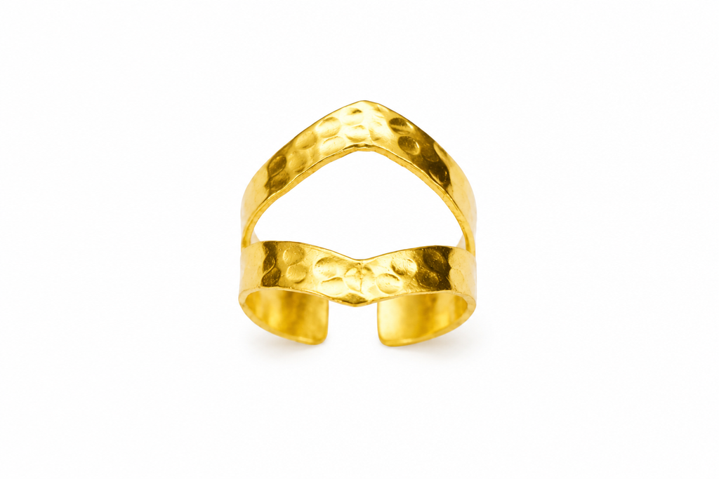 18KT Gold Plated Geometric Open Ring