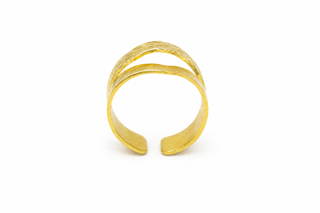 18KT Gold Plated Geometric Open Ring
