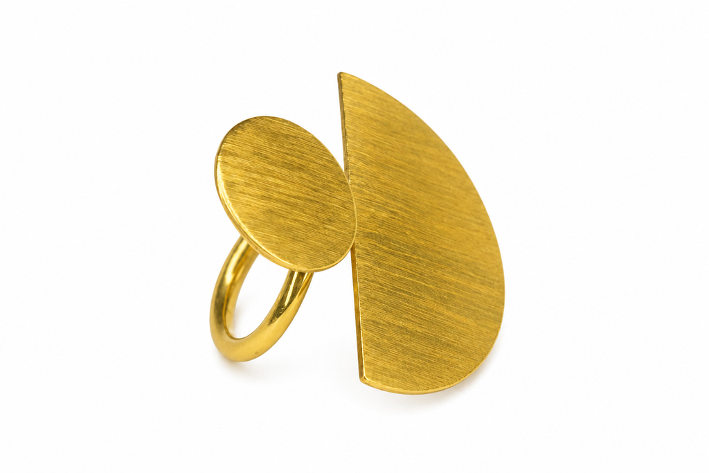 18KT Gold Plated Geometric Statement Ring