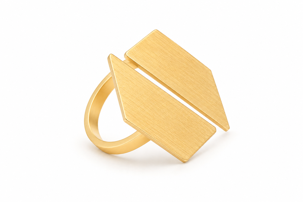 Premium 18Kt Gold Plated finish with elegant matte texture.