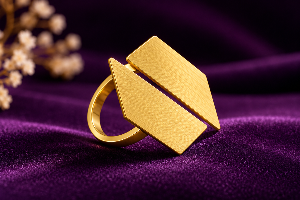 Premium 18Kt Gold Plated finish with elegant matte texture.