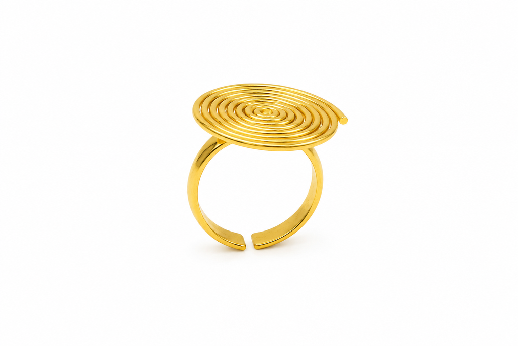 18KT Gold Plated Spiral Statement Ring
