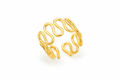 18K Gold Plated Wave Design Adjustable Ring