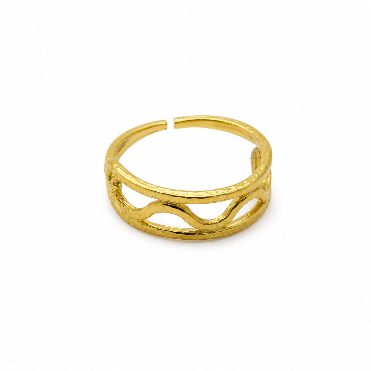 18KT Gold Plated Wave Pattern Ring