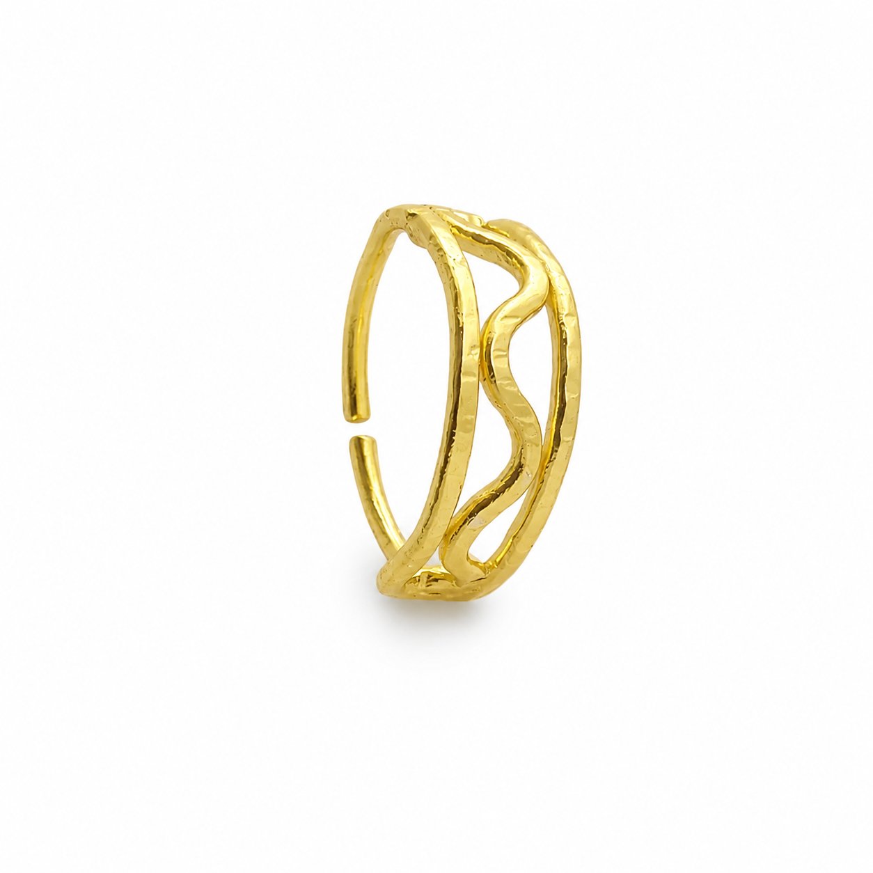 18KT Gold Plated Wave Pattern Ring