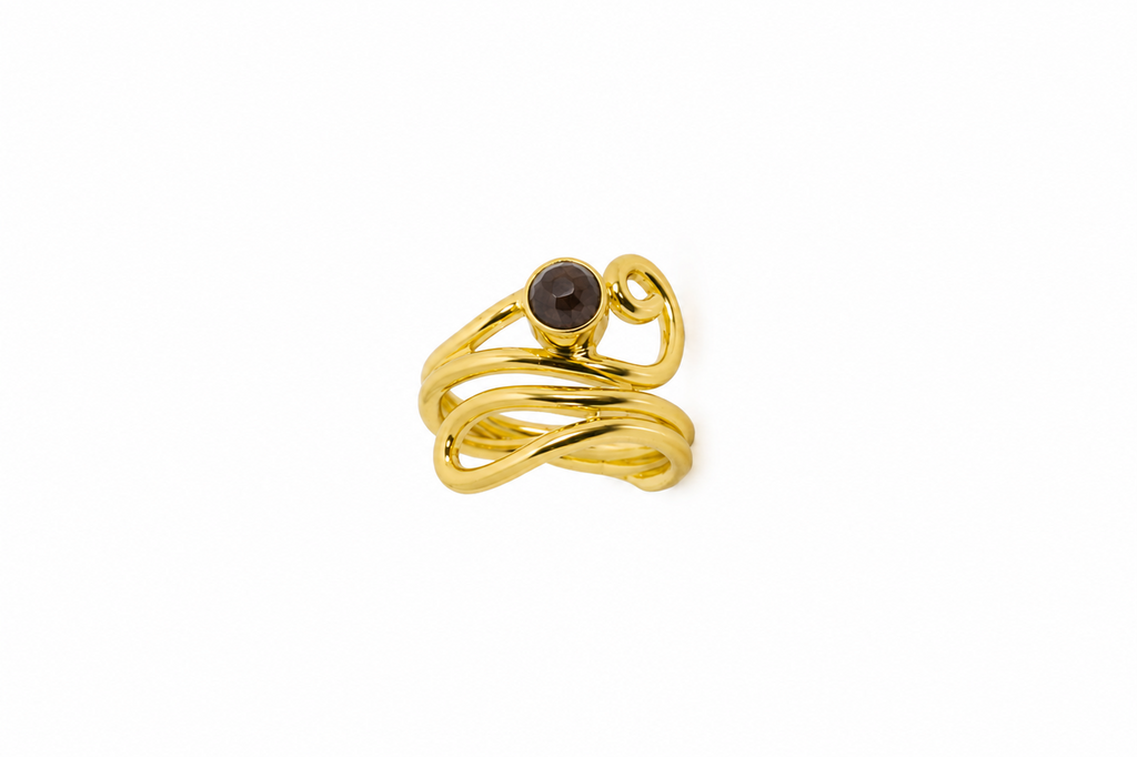 18K Gold Plated Adjustable Turquoise Stone Ring