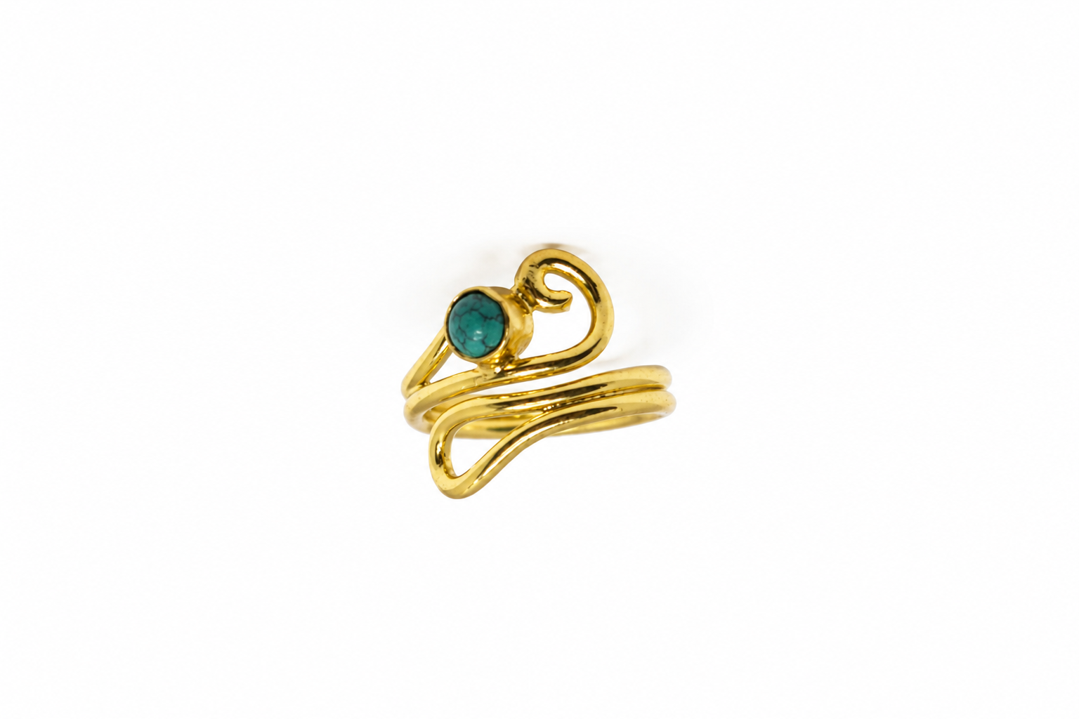 18K Gold Plated Adjustable Turquoise Stone Ring