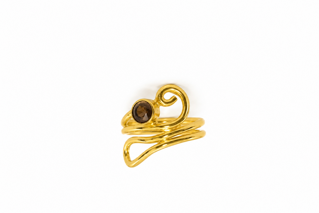 18K Gold Plated Adjustable Turquoise Stone Ring