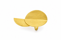 18K gold plated Elegant adjustable ring modern overlapping circle and crescent design