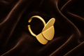 18K gold plated Elegant adjustable ring modern overlapping circle and crescent design