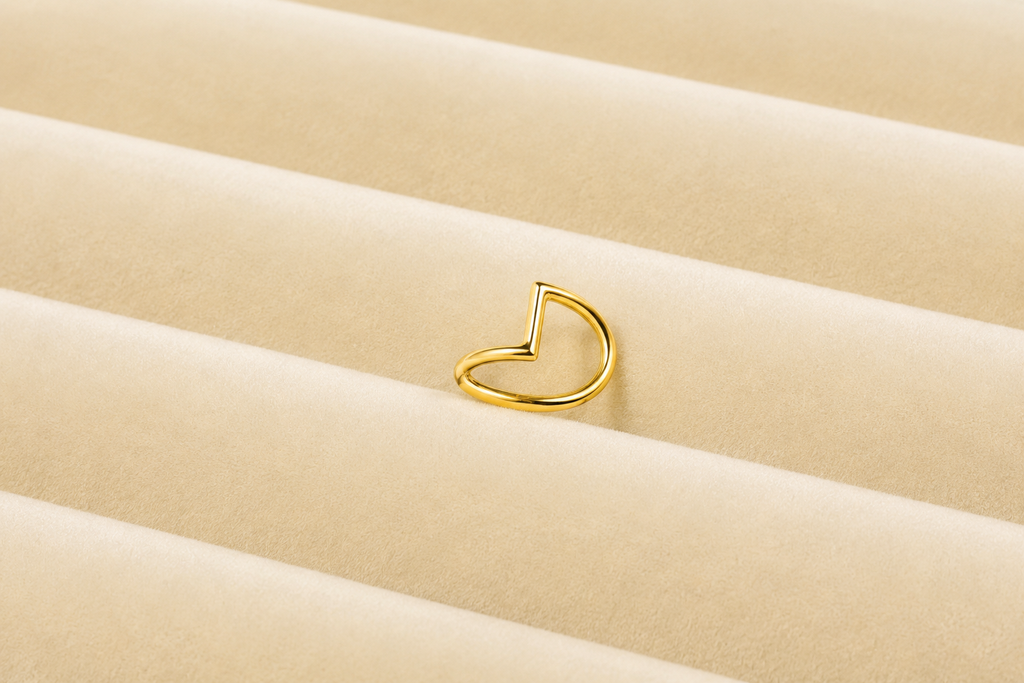18K Gold Plated Geometric Adjustable Ring
