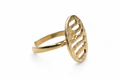 18KT Gold Plated Leaf Motif Adjustable Ring