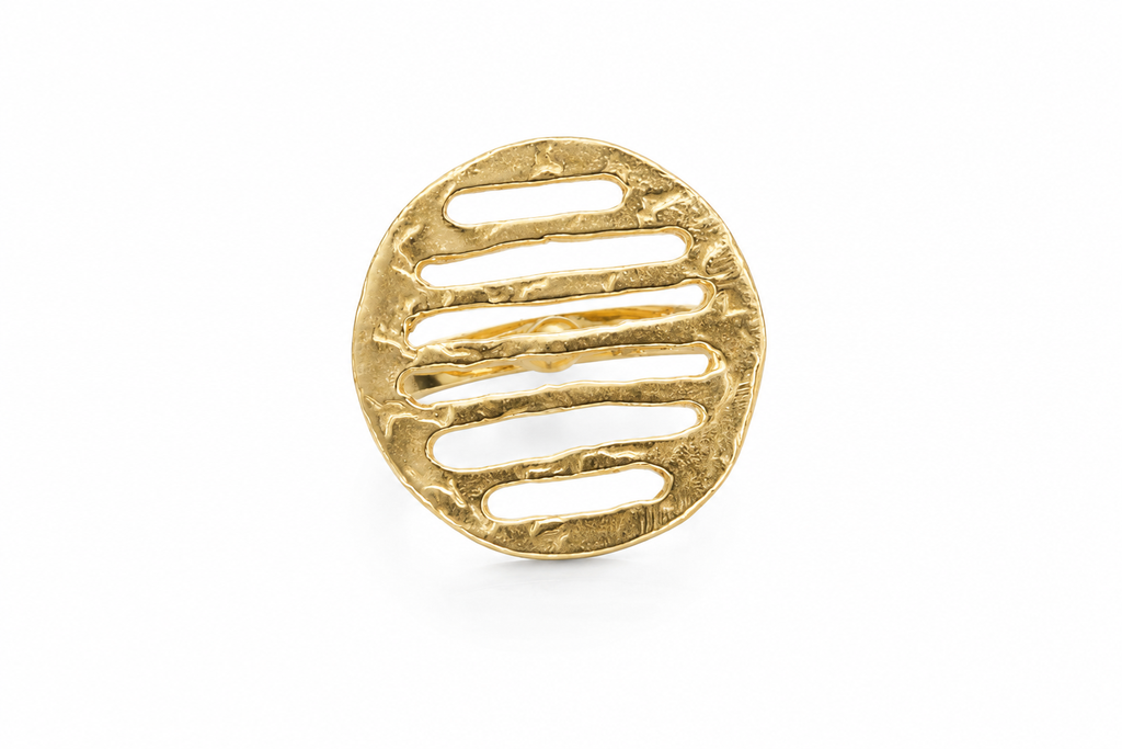 18KT Gold Plated Leaf Motif Adjustable Ring
