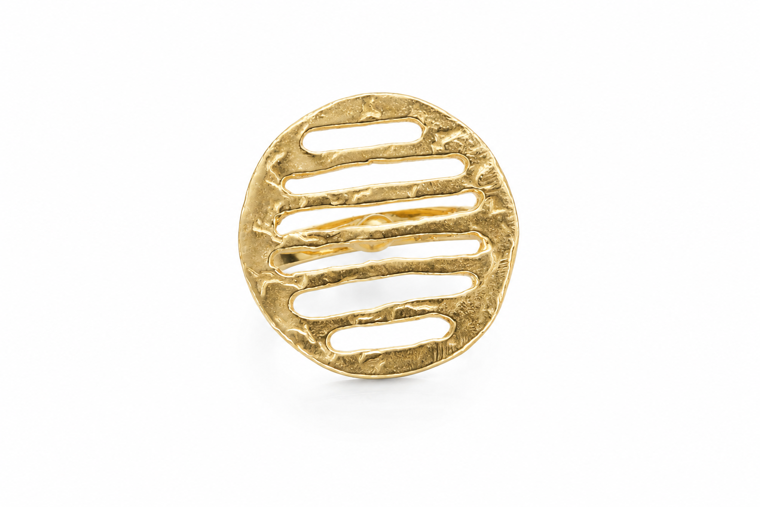 18KT Gold Plated Leaf Motif Adjustable Ring